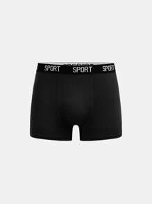 Teen Boy 7pcs Contrast Letter Tape Boxer Briefs