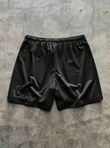 AXEPEAK 街头风格嘻哈网眼短裤松紧腰抽绳男式夏季短裤