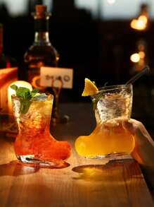 Joivida Vasos de cristal con forma de bota de cerveza divertidos, vasos transparentes creativos para bebidas de jugo, vasos de cristal para bebidas frías con forma de zapato, suministros para fiestas, suministros de muebles