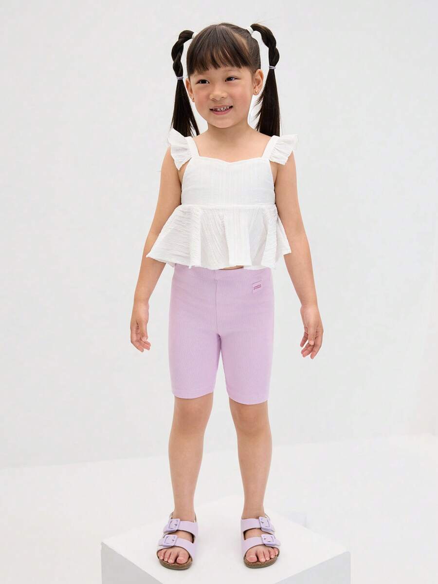 Leap Crew Leap Crew 年轻女孩休闲简约舒适荷叶边方领衬衫 - 白色 - 查看 1