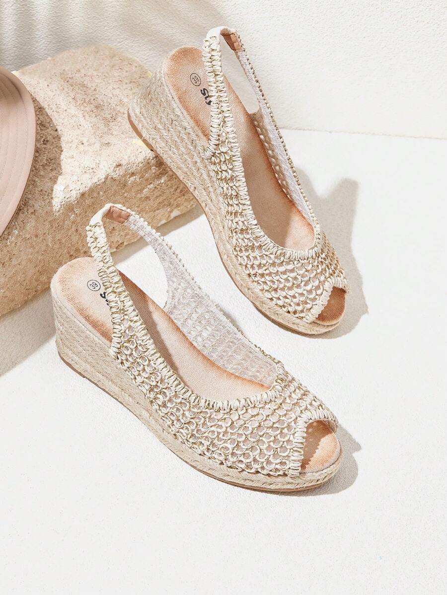 Styleloop Women's Bohemian Style Platform Wedge Sandals - Apricot - View 1