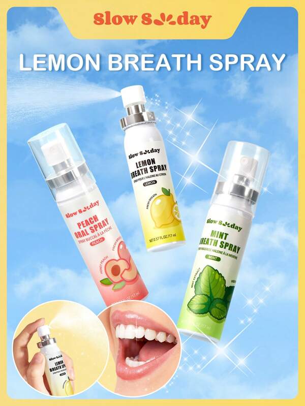 Slow Sunday™ Lemon Breath Spray, Fruit Flavored Mouth Freshener Spray, Go-To For Instantly Refreshing Your Breath