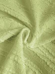 Sweetra 女式纯色圆领露背扭纹褶饰时尚背心 - 綠色 - 查看 6