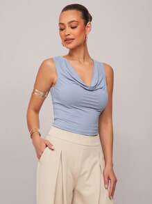 Silquee 女式蓝色修身吊带背心、冰蓝色上衣、通勤上衣、夏季连帽上衣、早午餐、女式休闲上衣、蓝色上衣、平静蓝色上衣、度假上衣、女式生日