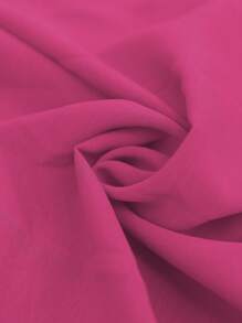 EMERY ROSE Women's Cross Shirred Waisted Twist Back Blouson Sleeve A-Line Midi Dress, Bohemian Vacation Casual Style, Spring/Summer - Hot Pink - View 3