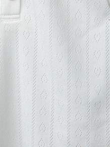 Souflis Souflis Infant & Baby Girl Soft Knit Jacquard Hollow Out Fabric Cute Peter Pan Collar Delicate Cherry Embroidery Half Placket French Sweet Fashionable Adorable Fresh POLO Shirt, Summer Baby Summer Clothes Girl Baby Shirts For Girls Cute Baby Clothes Girl Baby Girl High Quality Clothing - White - View 7