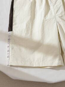Boy Summer Casual Contrast Color Patchwork Shorts - Apricot - View 4