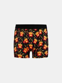 Tween Boy Hamburger Pizza Print Elastic Waist Briefs