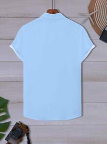 Manfinity RSRT Men's Geometric Print Front Button Casual Short Sleeve Shirt, Summer - Multicolor - View 2