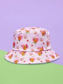 SCOOBY-DOO X SHEIN Allover Print Reversible Bucket Hat - Pink - View 1
