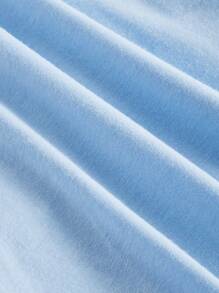 SHEIN MOD 粉色扭花领 A 字高腰连衣裙 - 藍色 - 查看 4