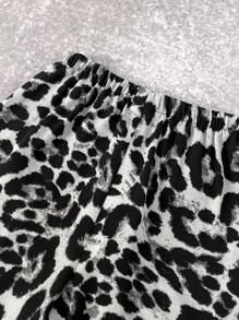 SHEIN Bolty Tween Boy Leopard Print Casual Shorts With Pockets, Suitable For Commuting, School, Daily Leisure, Sports, Spring/Summer