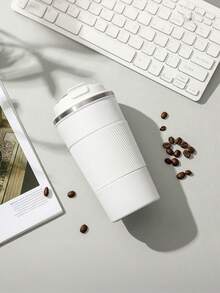 1 pièce Mug de transport en acier inoxydable isotherme, mug de voyage portable et élégant avec couvercle étanche, mug de café isotherme réutilisable pour boissons chaudes et froides/thé - mug de café de transport pour voiture, fournitures scolaires