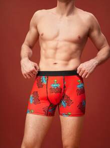 Happy Jammies Boxers briefs pour hommes avec imprimé graphique contrastant sur tout le vêtement