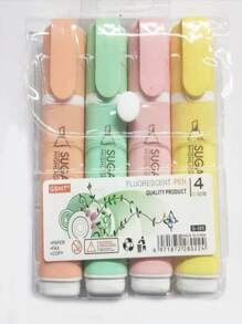 SHEIN 6pcs Fluorescent Highlighters, Pastel Colors Chisel Tip Marker Pen, Assorted Colors, Water Based, Quick Dry Back To School