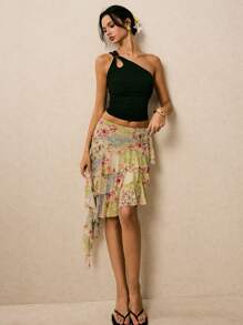 Poéselle Falda de malla para mujer, moda para el verano