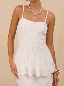 SHEIN Forever 21 Bluse da donna con spalle scoperte in tessuto jacquard lavorato a maglia per l'estate, design sexy con spalle scoperte, per ragazze, con design da gonnellino, top per primavera ed estate