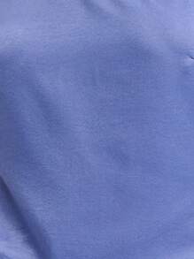 Nöista 不对称缎面上衣，外出可爱夏季度假上衣 - 藍色 - 查看 5