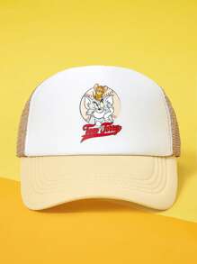 TOM & JERRY X SHEIN Baseballkappe mit Cartoon Muster Farbblock Mesh und verstellbar