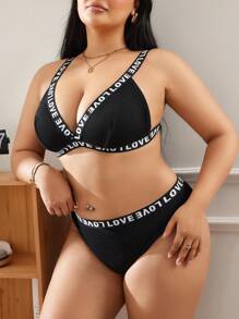 SHEIN 2pcs Plus Size Wireless Bra Set, Fashion Summer Wear