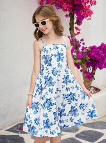 SHEIN 1 chiếc váy midi bó sát không tay họa tiết hoa, lý tưởng cho kỳ nghỉ mùa hè - Nhiều màu - Xem 3