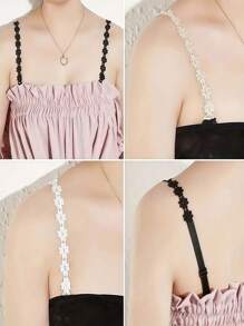 1/3pairs Lace Flower Decor Bra Straps, Adjustable Versatile Anti-Slip Shoulder Strap For Women's Lingerie And Bra Accessories,Body Care For Travel Sport Outdoor