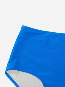 SHEIN Swim Basics Women's Solid Color Casual Bikini Bottom For Summer Beach - Dusty Blue - View 5