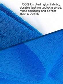 1/2 件套网状去角质背部长网浴擦洗毛巾套装，双面温和去角质，有效身体磨砂，淋浴时使用背部磨砂器，优质网状材质，方便的绑带毛巾设计，丝瓜络毛巾，使皮肤光滑的身体海绵，非常适合日常使用（蓝色、紫色）家居浴室装饰 - 彩色 - 查看 4