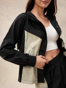 OutZeal Women's Water-Resistant Lightweight Color Block Outdoor Rainshell Jacket Hiking Camping