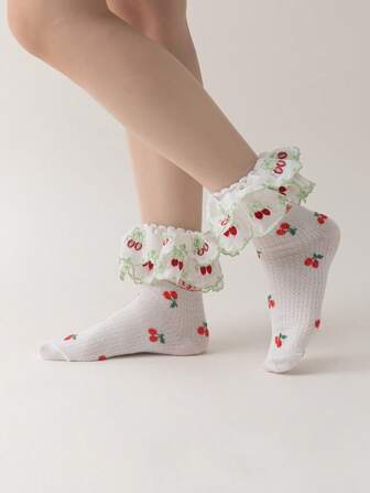 Kawaii Calcetines hasta la mitad de la pantorrilla, prácticos y versátiles para mujeres, de diseño minimalista