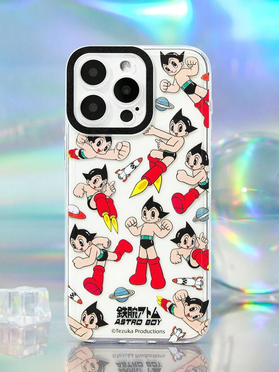 Astro Boy X SHEIN 酷炫透明手机壳 - 卡通图案保护壳设计，兼容 ，透明手机壳 - 無色 - 查看 1