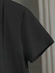 2 件套男童休闲宽松翻领针织纯色短袖 Polo 衫和短裤套装，适合儿童装、返校、生日派对、晚会、表演、婚礼、洗礼、毕业典礼、日常穿着、学校、旅行、运动、中东风格、春季、夏季 - 黑色 - 查看 3