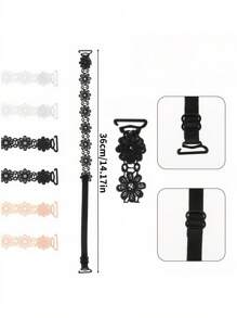 1/3pairs Lace Flower Decor Bra Straps, Adjustable Versatile Anti-Slip Shoulder Strap For Women's Lingerie And Bra Accessories,Body Care For Travel Sport Outdoor
