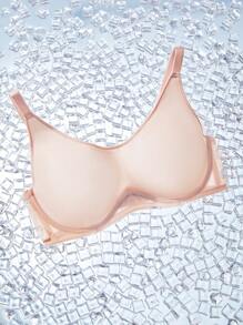 LUVLETTE Plus Dream Curve Air 粉色全覆盖透气透明网眼隔杯轻盈舒适基本款文胸 - 粉色 - 查看 8