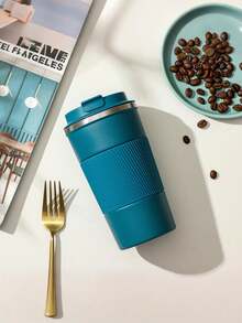 1 pièce Mug de transport en acier inoxydable isotherme, mug de voyage portable et élégant avec couvercle étanche, mug de café isotherme réutilisable pour boissons chaudes et froides/thé - mug de café de transport pour voiture, fournitures scolaires