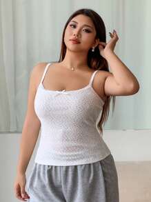 Dazy Plus 大码蝴蝶结碎花吊带背心