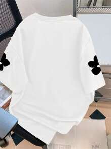 Claim Dot Men's Crew Neck Short Sleeve T-Shirt, Fashionable For Summer - White - View 3
