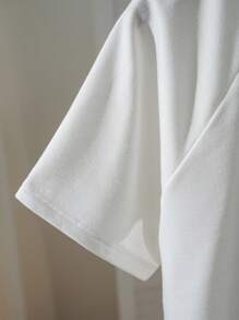 INAWLY 女士休闲纯色T恤和短裤套装，夏季 - 灰色 - 查看 6