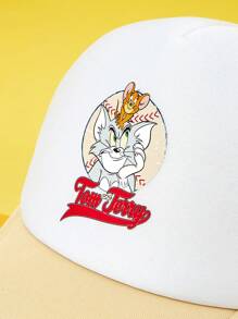 TOM & JERRY X SHEIN Baseballkappe mit Cartoon Muster Farbblock Mesh und verstellbar