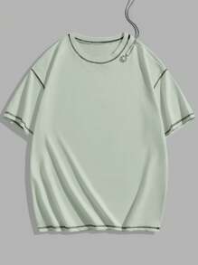 Manfinity Hypemode Tricou bărbătesc casual, lejer, cu guler rotund, umeri căzuți, mânecă scurtă, vară