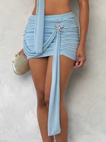 Glamine 女士金属海星装饰浪漫垂坠迷你裙