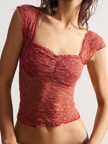 Bohemela Boho lässiges Urlaubssoberes Farbkleidung Damen Spitzen Strickoberteil