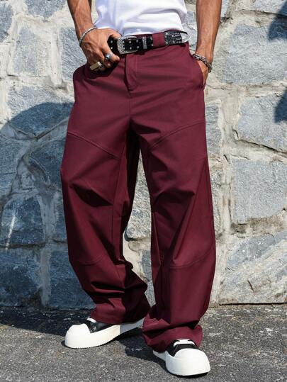 Manfinity EMRG Pantalones casuales largos de alta calidad y estilo retro para hombre