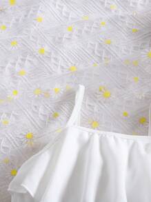 SHEIN Baby Girl Summer Cute Floral Patchwork Jumpsuit - Multicolor - View 4