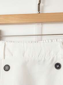 SHEIN Clasi Falda acampanada elegante para damas de vacaciones en primavera y verano - Blanco - Ver 3