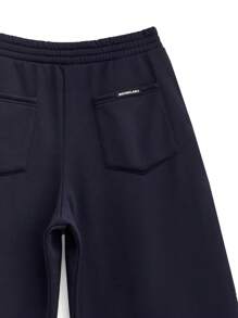 NEON BLANC Pantalón de chándal holgado de punto azul marino para hombre, escuela