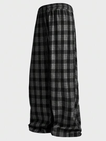 EASEVO 大码男士休闲格子梭织宽松裤，适合学校、秋季穿着