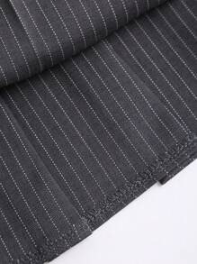 Sweetra 女式新款优雅复古性感风格双腰带褶皱 A 字超级修身裙 - 灰色 - 查看 7