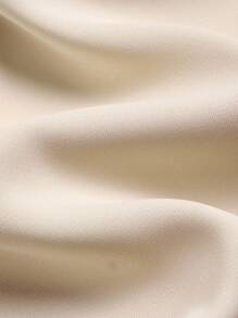 SOLERSUN 女士春夏季度假纯色优雅不对称下摆无袖衬衫 - 杏色 - 查看 6