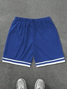 Manfinity EMRG 1pc Men's Shorts With Large White "UTAH" Letter Text, Left Side Features White Cartoon-Like Mascot Illustration, And White "1" Number Printed On Right Side Clothing Men Shorts Shorts Graphic Graphic Shorts Two Pieces Shorts Men's Shorts Outfits